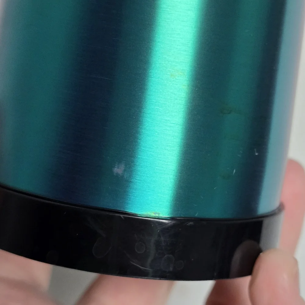 Stanley Black Stainless Steel Thermos with Iridescent Green-Blue Cap - Picture 11 of 14